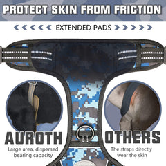 AUROTH arnés control máximo con dos puntos de enganche, ideal para entrenamiento.