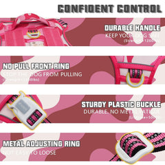 AUROTH arnés táctico rosa camuflaje, cuatro anillas ajustables para un ajuste seguro.