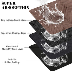 Tapete Ayiashiab para agua y derrames protege el suelo y facilita la limpieza.
