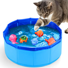 BABORUI Juguete de piscina para gatos con pez flotante, estimula juego autónomo