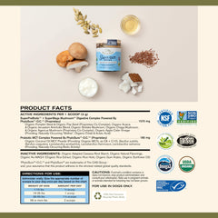 Badlands Ranch Super Gut Biotics, mezcla de hongos orgánicos, posible apoyo a la salud intestinal.