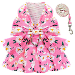 BAEJMJK vestido para perro con dalia rosa, elegante para paseos.