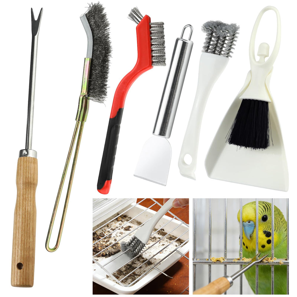 Baeruuss conjunto limpieza jaula aves: 6 piezas para mantenimiento diario.