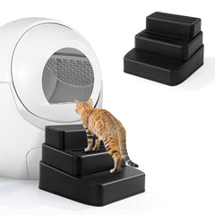 BALAPET escalera 3 pasos para gatos con filtrado facilita entrar al arenero y reduce polvo en patas.