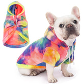 Baobicute sudadera para perro con capucha y diseño multicolor, ideal para paseos diarios