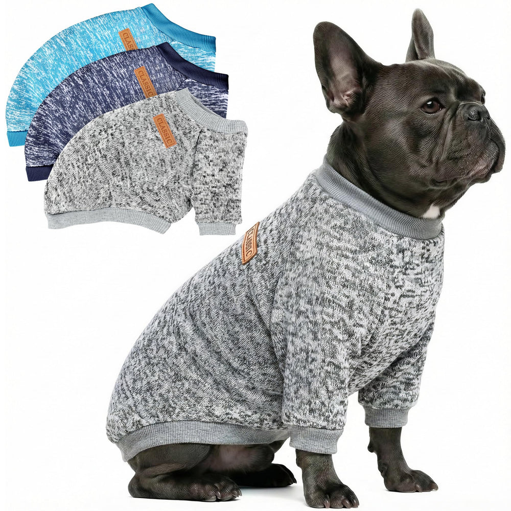 Baobicute sudadera azul para perro pequeño, cálida y suave para paseos invernales.