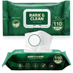 Bark & Clean toallitas para patas, limpieza rápida y suave.