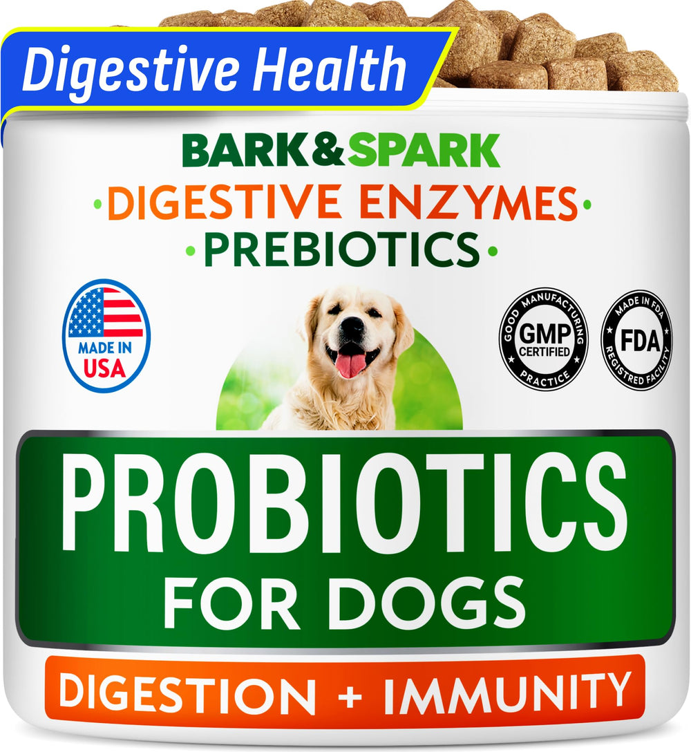 BARK&SPARK empaque masticables probióticos para perro, enfoque digestivo
