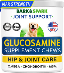 BARK&SPARK Glucosamina y Condroitina para perros: apoyo a articulaciones y movilidad.