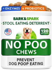 BARK&SPARK masticables envase visible para disuasión de coprofagia y apoyo digestivo