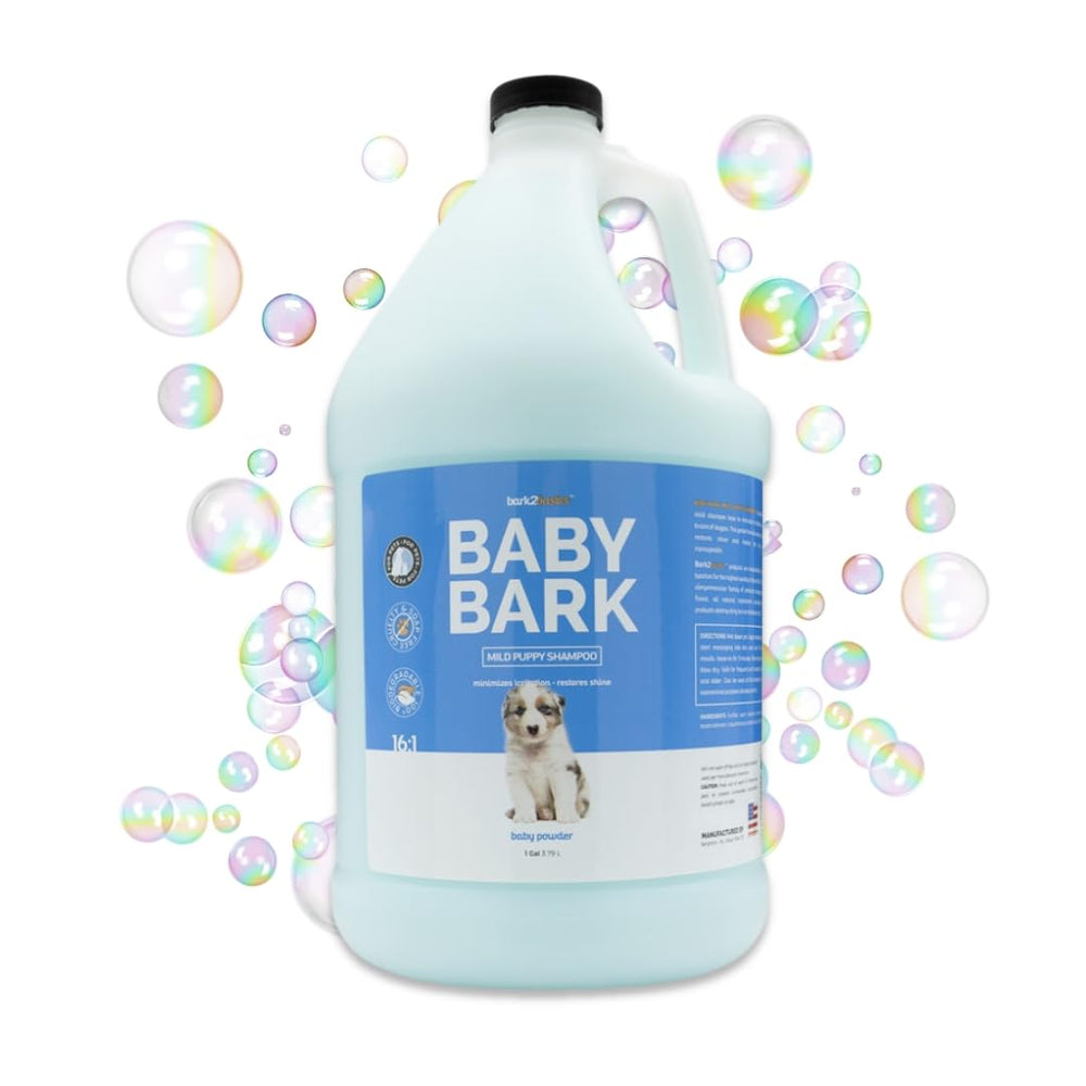 Botella de Bark2Basics Baby Bark Shampoo para baño suave de cachorros