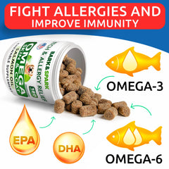 BARK&SPARK Omega3: golosinas sabor natural, ideal para pelaje más brillante.