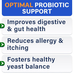 BARK&SPARK Probiotics: masticables sabor pollo, fáciles de tragar para perros.
