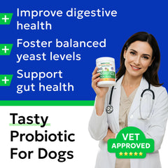 BARK&SPARK probióticos para perros, apoyo digestivo suave.