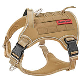 BARKBAY arnés táctico para perro coyote marrón grande, ideal para caminatas y trabajo.