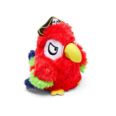 Barkbox Capitán Loro: exterior felpa resistente para morder sin parar.