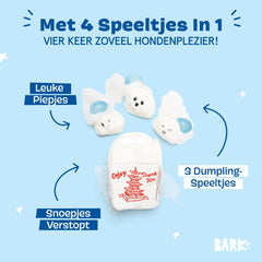Juguete Barkbox duradero para masticadores agresivos con diseño desmontable.