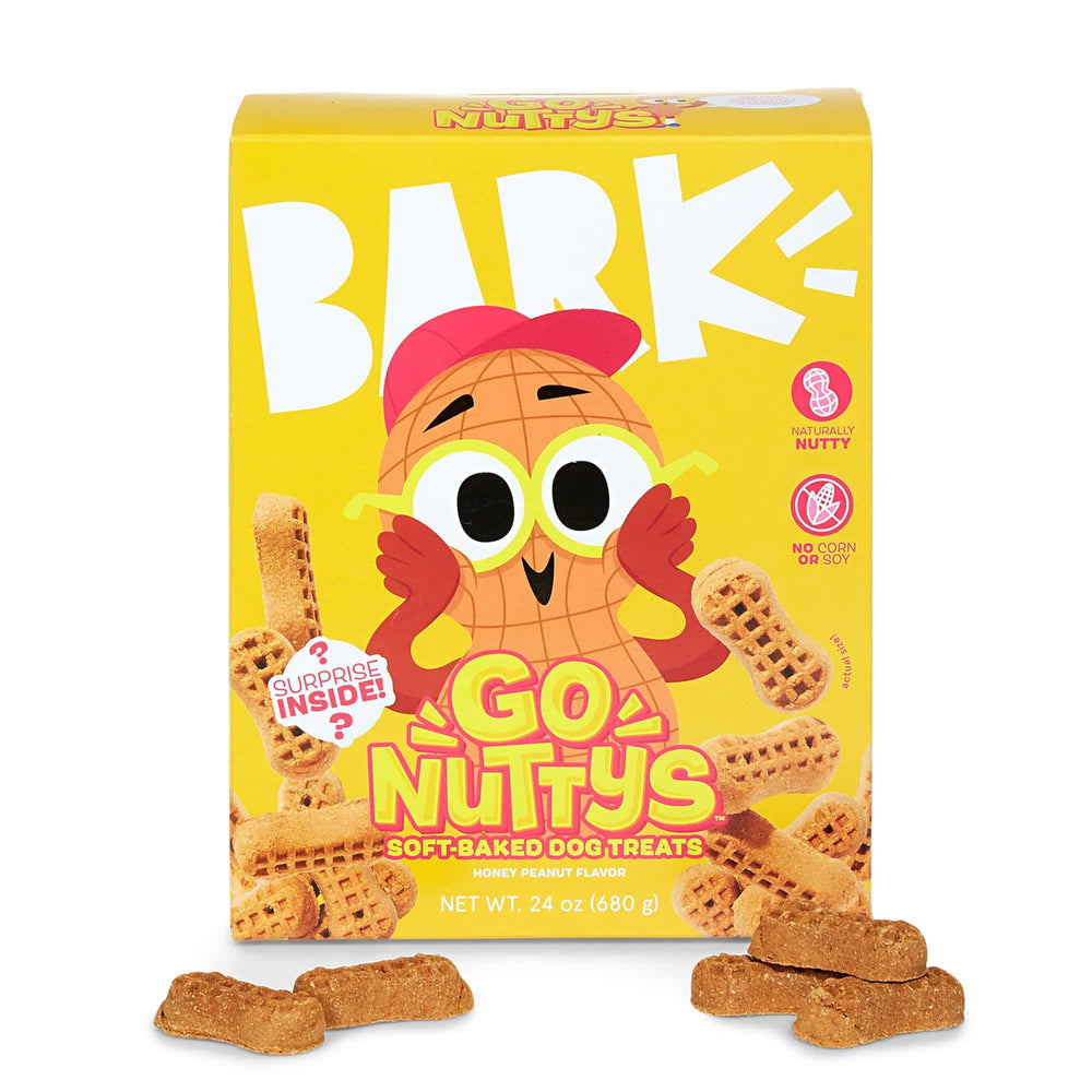 Barkbox Go Nutty bocaditos miel cacahuete suaves, ideal para recompensa diaria.