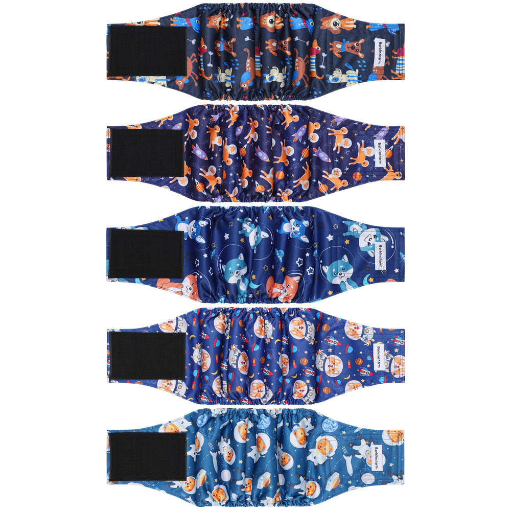 Barklincharm pañales para perro macho de 5 piezas para controlar la orina con comodidad.