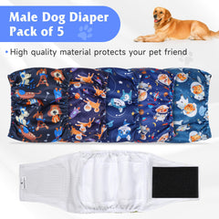 Pañales absorbentes Barklincharm para perros machos, interior suave