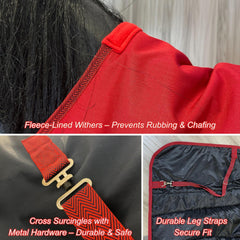 Barn & Stable protección de vellón en hombros, reduce rozaduras para un uso cómodo.