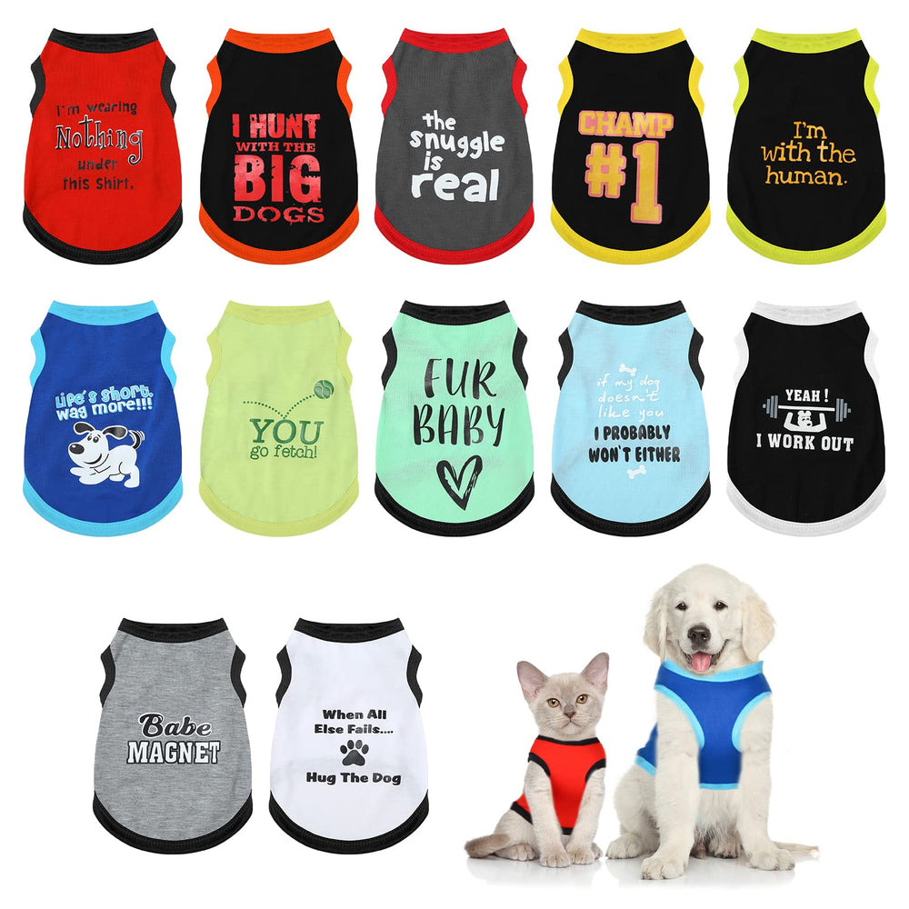 BBTO camisetas para perro, frente con diseños divertidos para realzar su encanto diario.