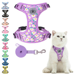 Arnés Beautyzoo para gatos con malla ligera, cómodo para paseos.