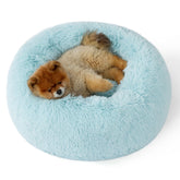 Bedsure Cama Donut para perros: pelaje esponjoso para dormir cómodo.