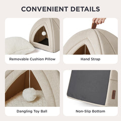 Bedsure base antideslizante mantiene estable la cueva sobre suelos.