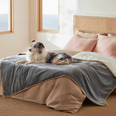 Bedsure manta impermeable para cama con Sherpa, calor duradero.