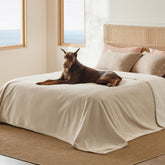 Bedsure manta sherpa-dos-caras impermeable para cama, protección cálida.
