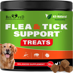 Beloved Pets packaging para tratamiento oral antipulgas en perros, fácil de identificar.
