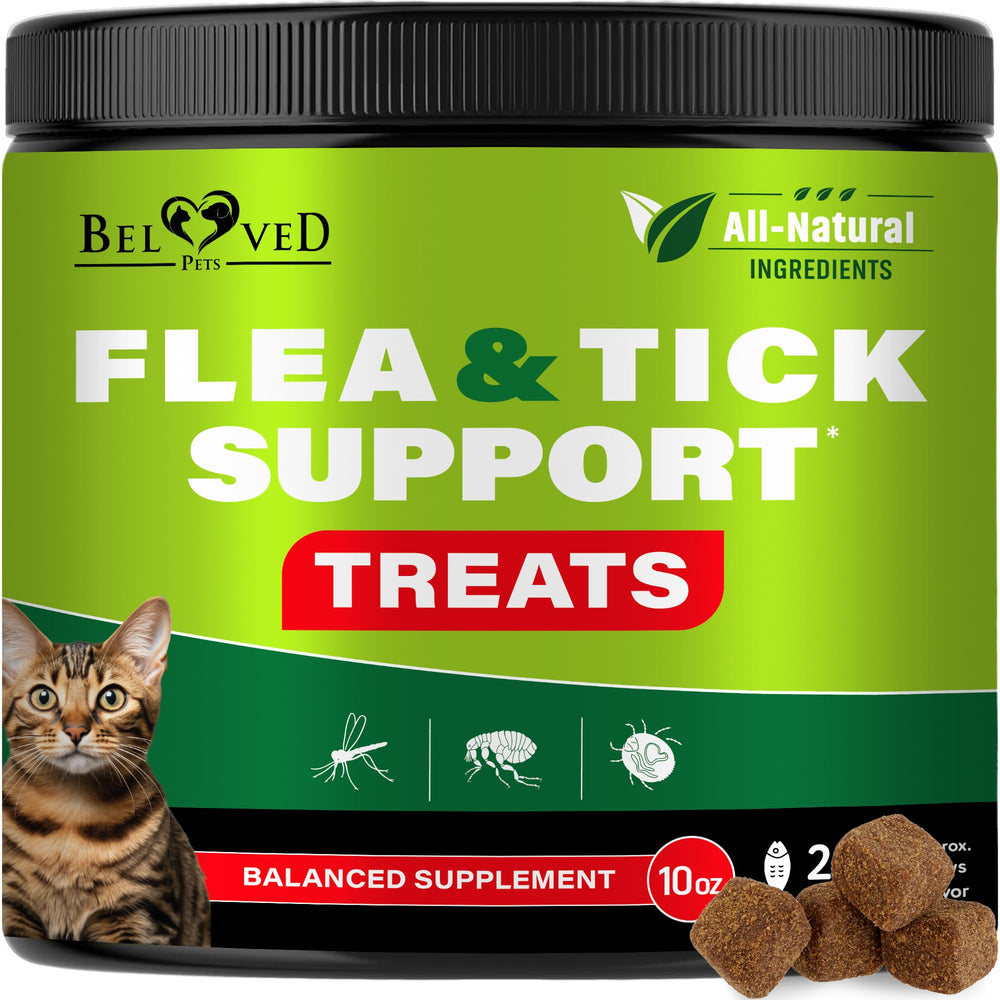 Beloved Pets tableta sabor salmón para gatos: protección diaria contra pulgas y garrapatas.