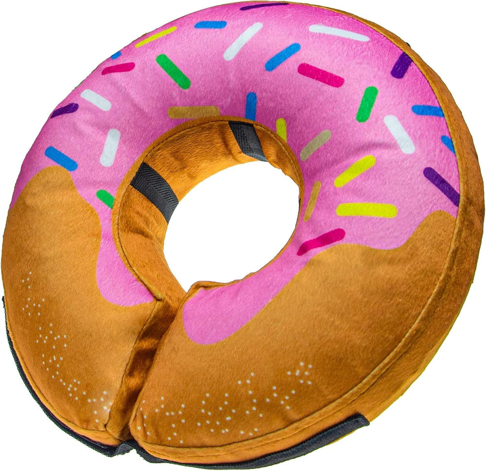 BENCMATE collar donut inflable visto frontal, cómodo para comer y beber