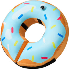 BENCMATE collar inflable donut azul para perro; protección suave durante la comida y el juego