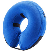 BENCMATE collar inflable para perros, azul, cómodo y permite comer y beber.