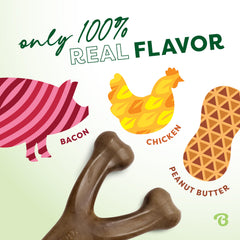 Benebone, hueso durable con sabor pollo para entretenimiento y foco