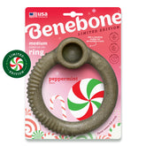 Benebone Peppermint Ring edición navidad con aroma a menta para juego seguro.
