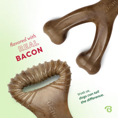 Benebone sabor Bacon Real para una experiencia sabrosa que anima la masticación.