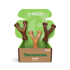 Benebone Wishbone sabor tocino real, ideal para entretener y masticar de forma prolongada.