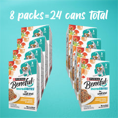 Beneful lata 3oz con salsa gravy y trozos de pollo.