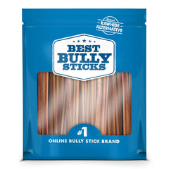 Best Bully Sticks palitos delgados de res, empaque de 24, masticación natural.