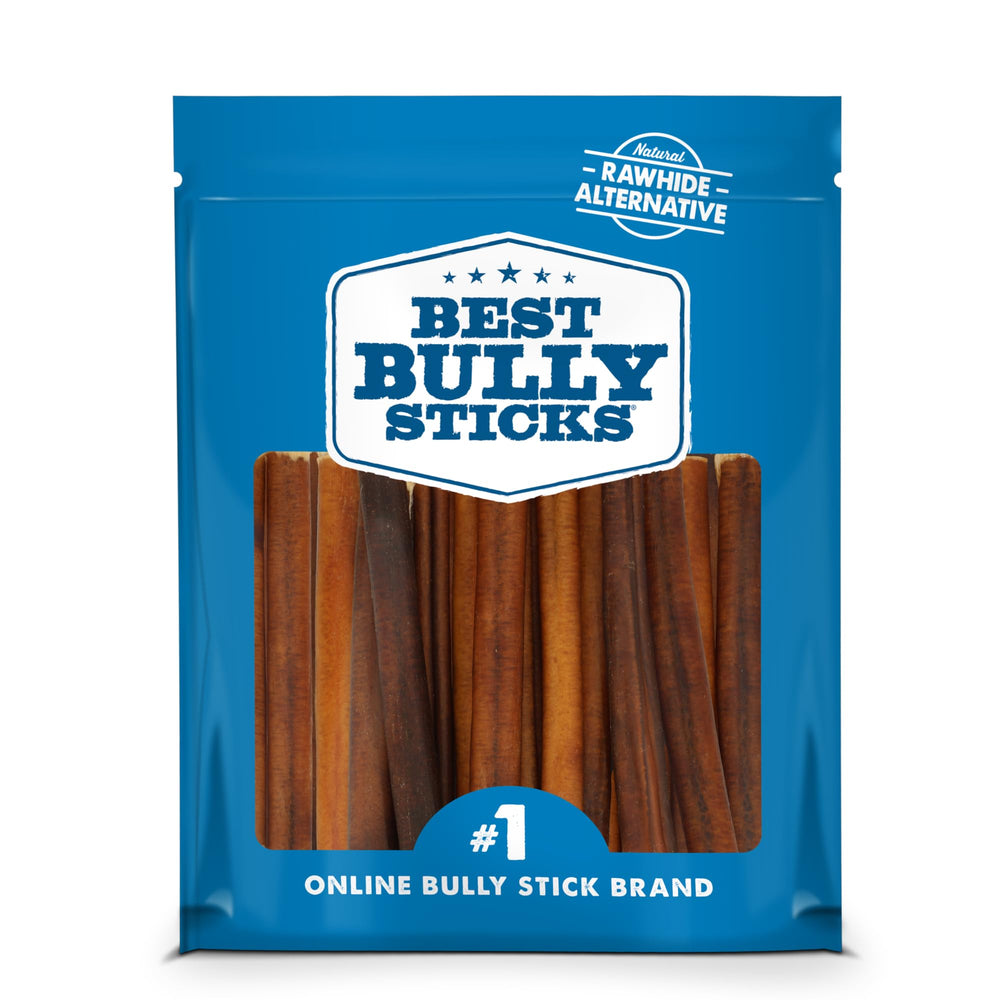 Best Bully Sticks 6 pulgadas para perros, fondo blanco, masticable natural para comer.