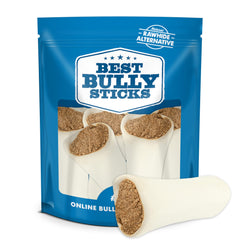 Best Bully Sticks: hueso espinilla relleno 5-6 pulgadas para masticación prolongada y sabor irresistible.