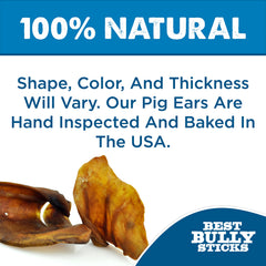 Best Bully Sticks Orejas de cerdo, fácil de digerir para diversas edades caninas
