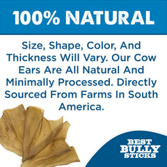 Best Bully Sticks orejas de vaca para perros, sin aditivos, opción natural.