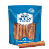 Best Bully Sticks Thick de 6 pulgadas foto de empaque, snack natural y duradero para perros grandes.