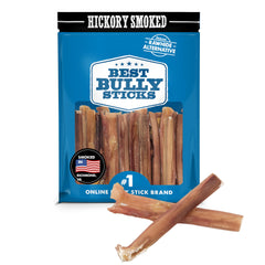 Best Bully Sticks, tira de 4 pulgadas ahumada con madera de nogal para masticar