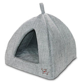 Best Pet Supplies cama gato casa domo gris lino, refugio cómodo para interiores.