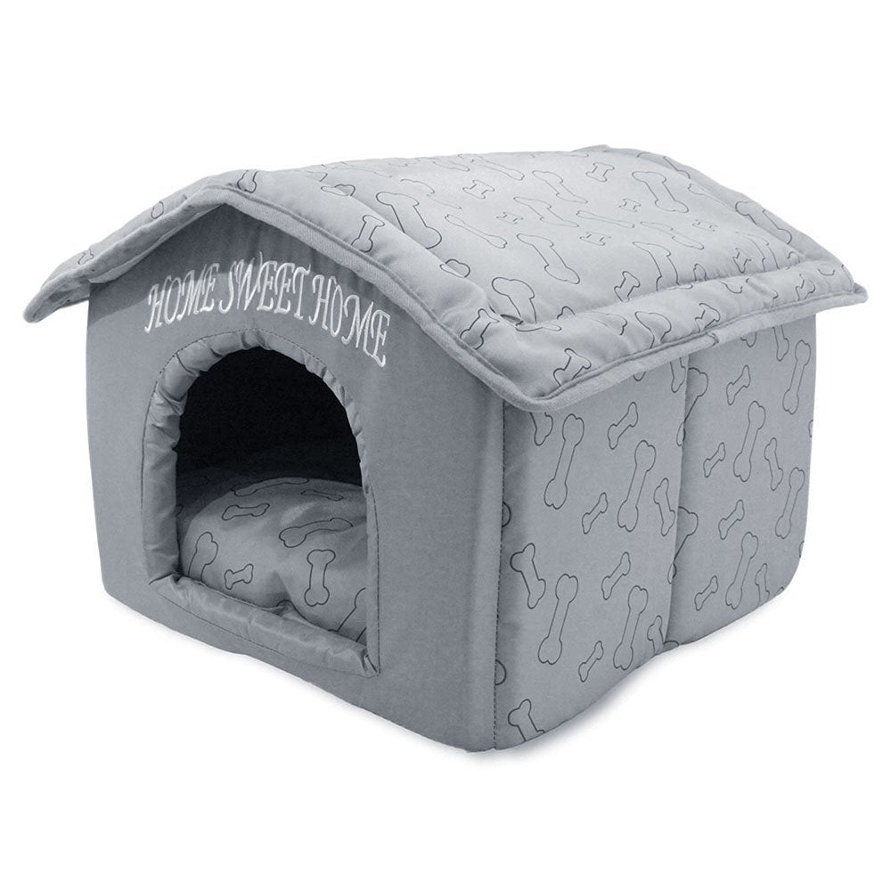 Best Pet Supplies cama gatos domo plateado con almohada removible para descanso cómodo